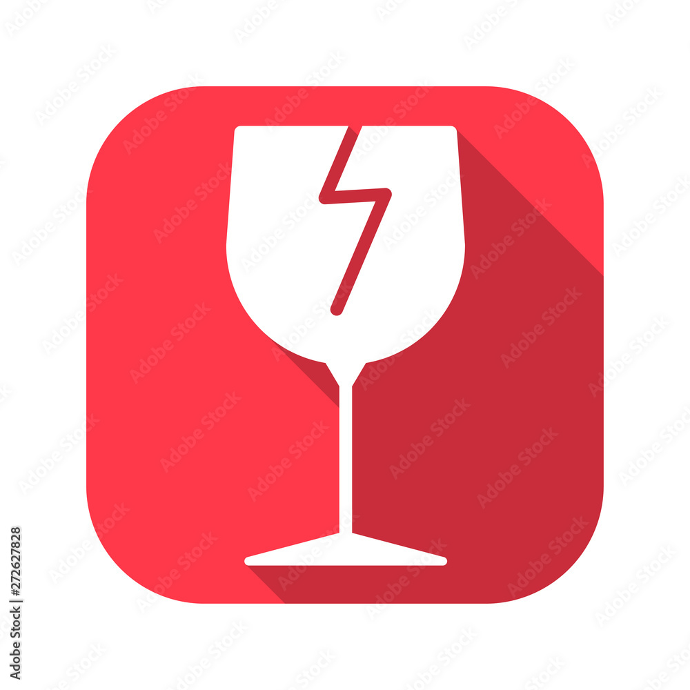 Fragile vector red icon in modern flat style isolated. Symbol fragile is good for your web design. Fragile vector red icon in modern flat style isolated. Symbol fragile is good for your web design.