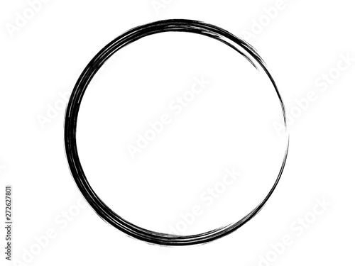 Grunge circle made for your project.Grunge black oval frame made with art brush.Black circle made with ink.Grunge oval logo.