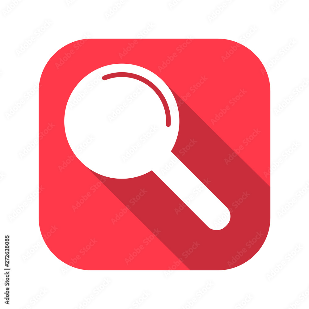 Magnifying glass vector red icon in modern flat style isolated. Magnifying glass can support is good for your web design. Magnifying glass vector red icon in modern flat style isolated. Magnifying glass can support is good for your web design.
