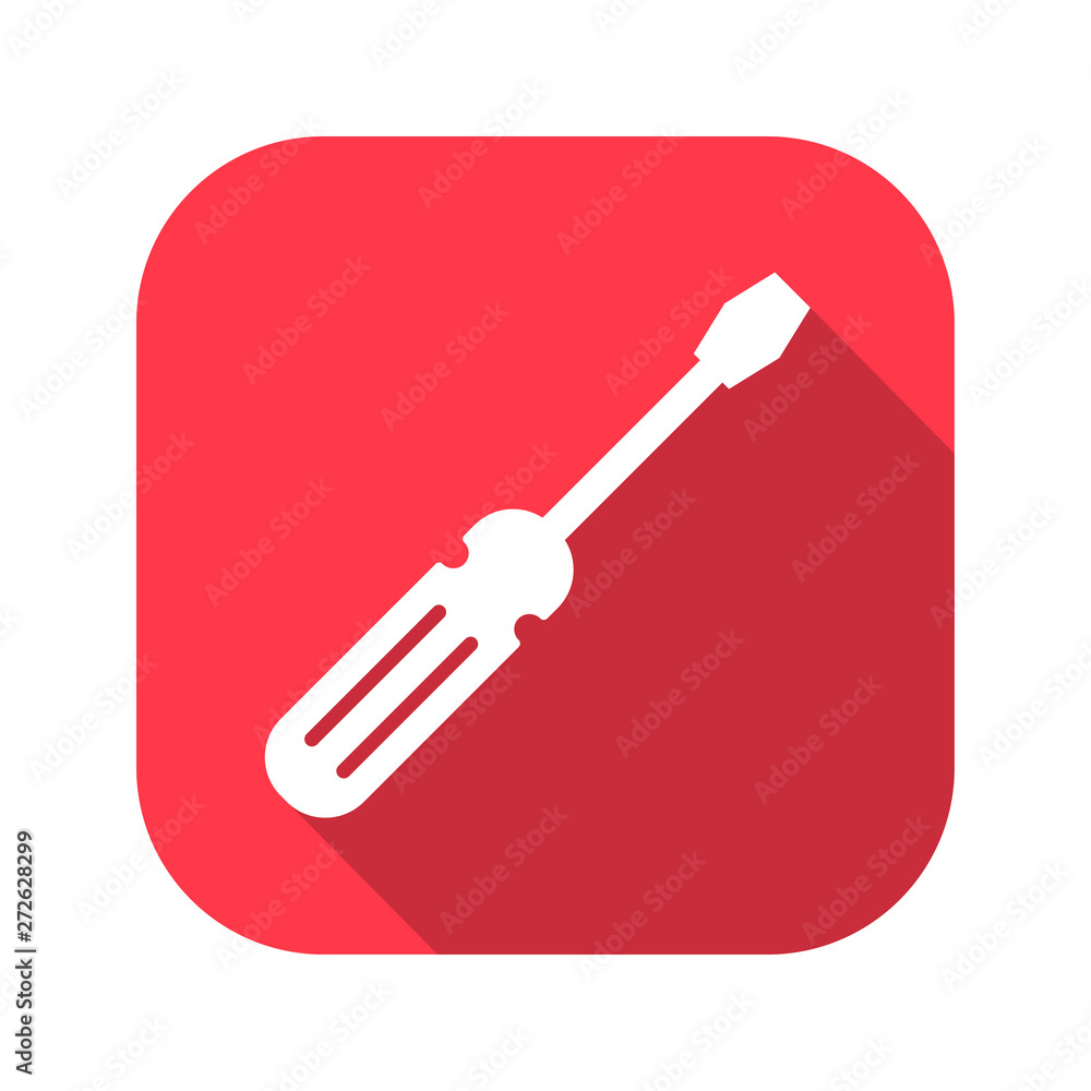 Screwdriver vector red icon in modern flat style isolated. Screwdriver can support is good for your web design. Screwdriver vector red icon in modern flat style isolated. Screwdriver can support is good for your web design.