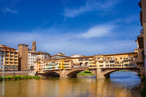 View of the famous Ponte Vecchio  Old Bridge  over River Arno in the historic center of Florence