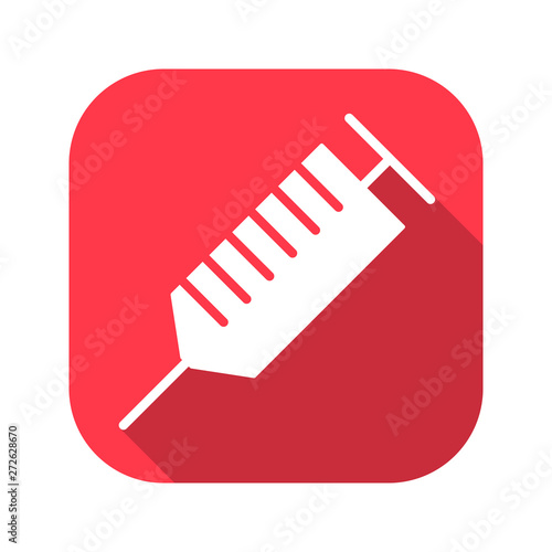 Injection vector red icon in modern flat style isolated. Injection can support is good for your web design.