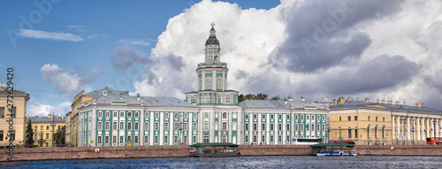 historic buildings along the embankment of the rivers in St. Petersburg. Saint Petersburge, Russia - September 17, 2018.