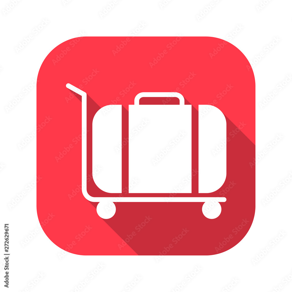 Suitcase vector red icon in modern flat style isolated. Suitcase can support is good for your web design. Suitcase vector red icon in modern flat style isolated. Suitcase can support is good for your web design.
