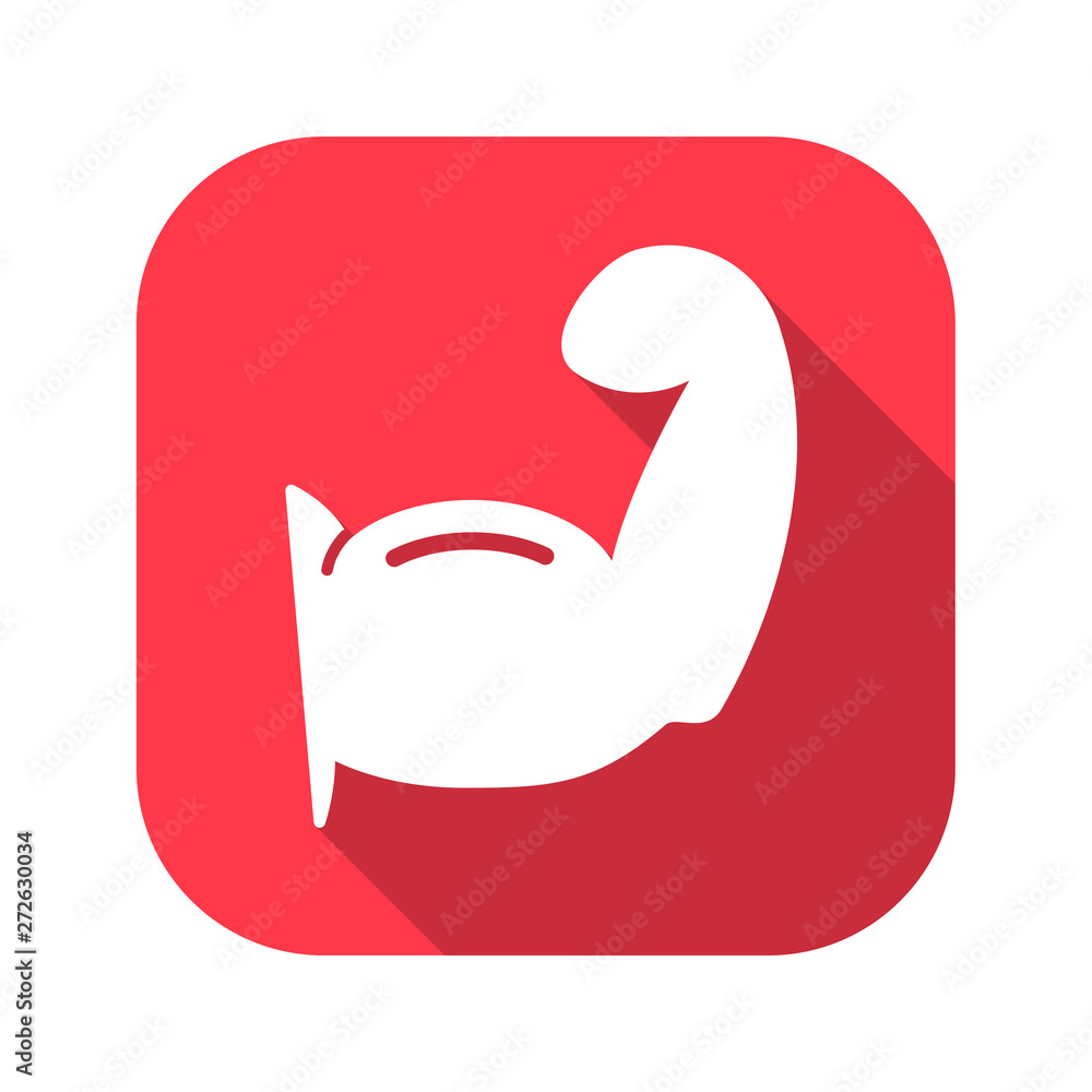Musces vector red icon in modern flat style isolated. Musces can support is good for your web design. Musces vector red icon in modern flat style isolated. Musces can support is good for your web design.