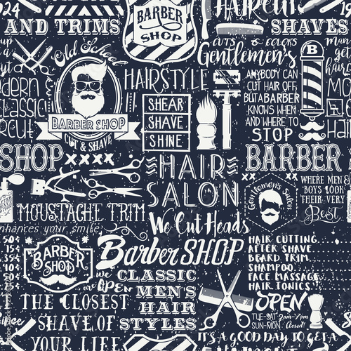 Barber Shop Tools Accessories And Symbols Seamless Pattern In Red Blue  Black Doodle Abstract Vector Illustration Royalty Free SVG, Cliparts,  Vectors, and Stock Illustration. Image 54629351.