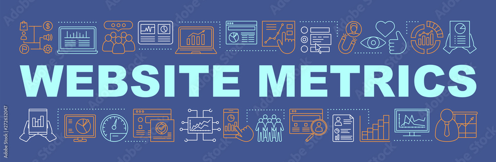 Website metrics, tools word concepts banner