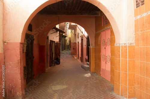 Archway in an alley in the old city of Tangier in Morocco