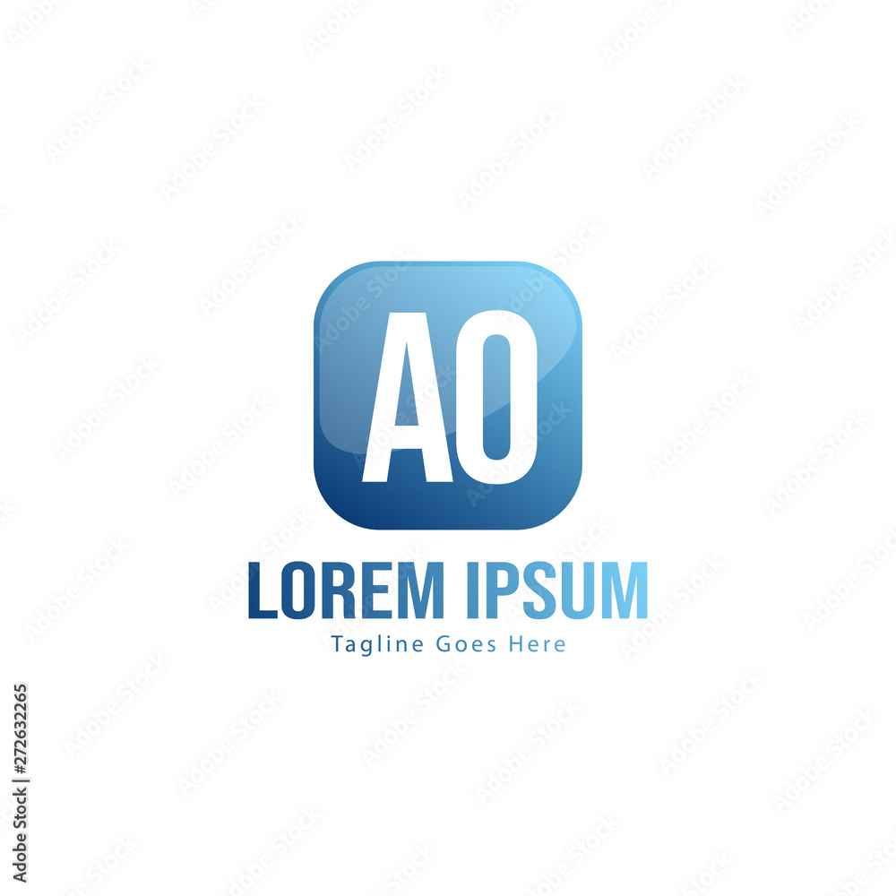 AO Letter Logo Design. Creative Modern AO Letters Icon Illustration