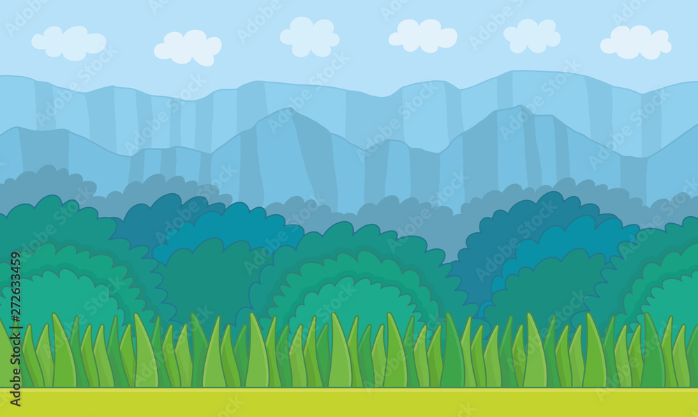 Obraz premium Nature landscape background. Game graphic