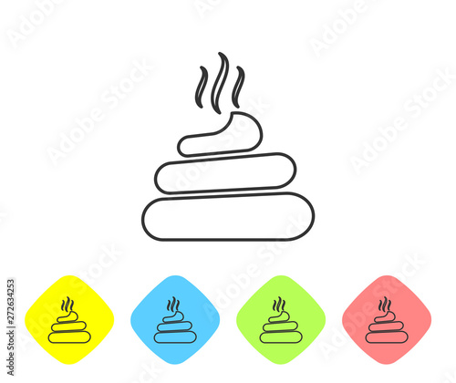 Grey Shit line icon isolated on white background. Set icon in color rhombus buttons. Vector Illustration