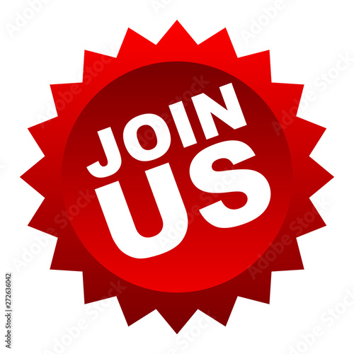 red vector banner join us