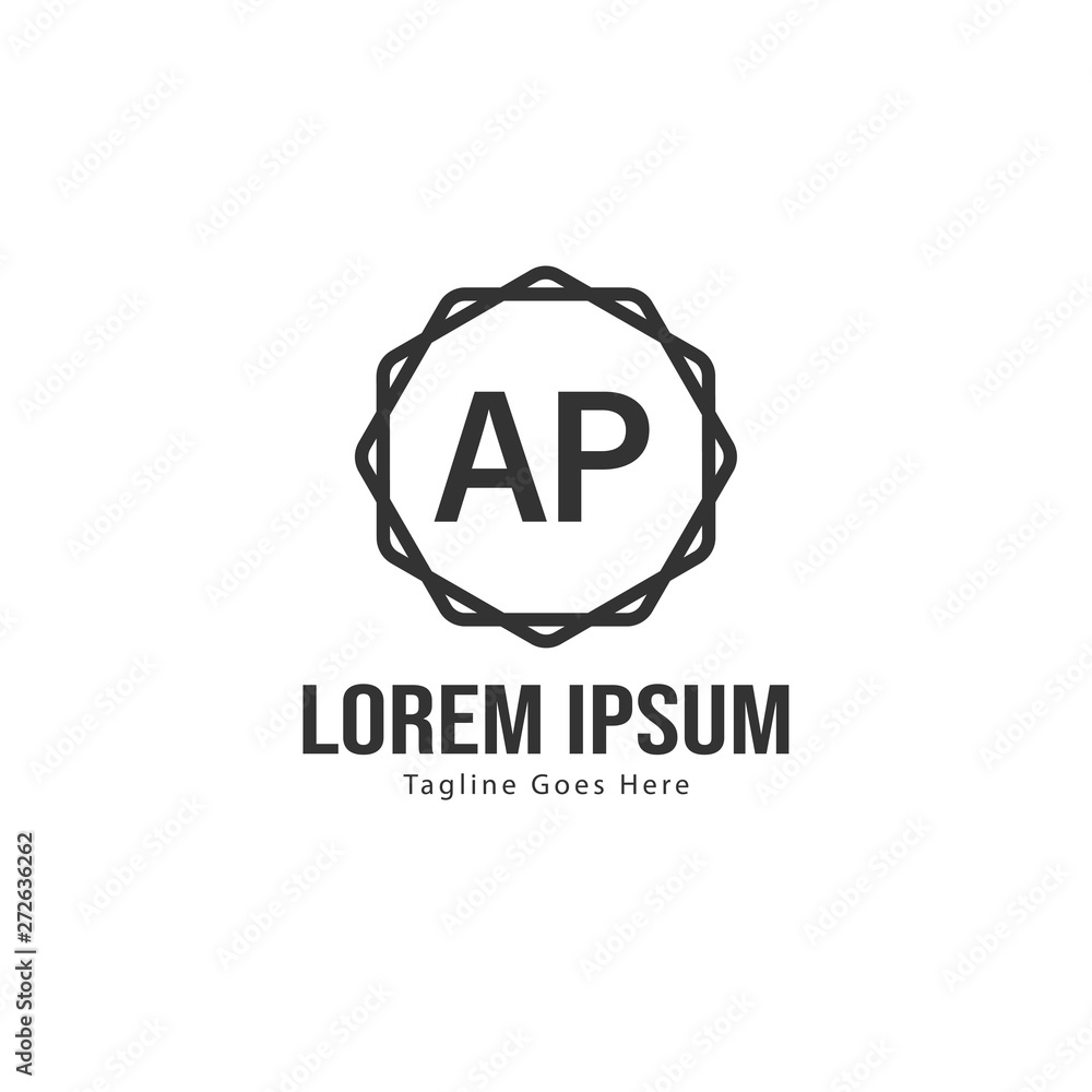 Fototapeta premium AP Letter Logo Design. Creative Modern AP Letters Icon Illustration
