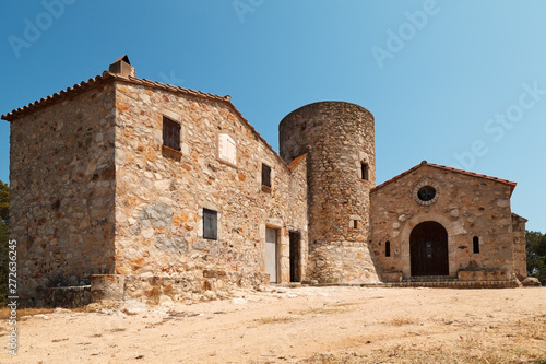 Chapel and tower of Santa Barbara. Costa Brava, Catalonia, Spain. © Inozemtseva Anna