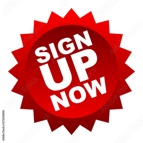 red vector banner sign up now