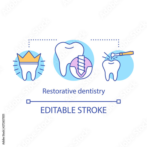 Restorative dentistry concept icon