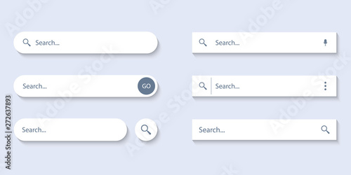 Search Bar for ui, design and web site. Search Address and navigation bar icon. Collection of search form templates for websites