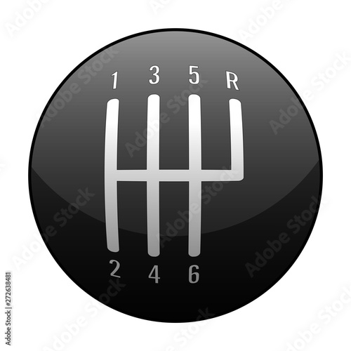 Car Standard Manual Transmission Six Speed Shift Knob Vector Illustration