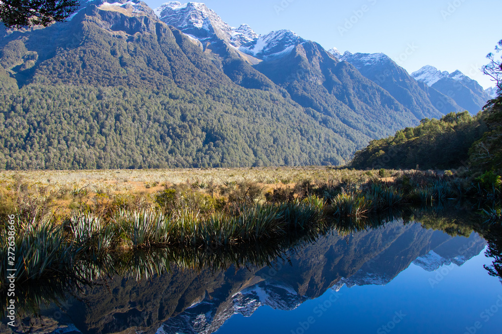 Breathtaking Scenery around Knobs Flat, SH94 Milford Road in South Island, New Zealand 