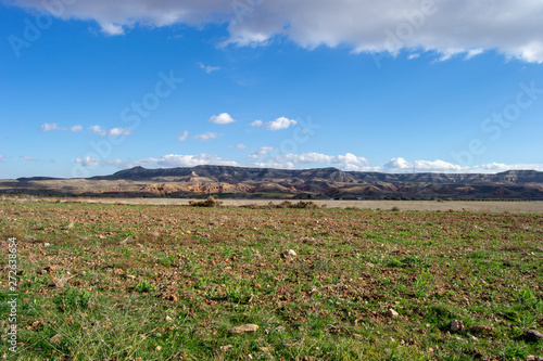 Aragon Landscape monegros and beautiful blue sky