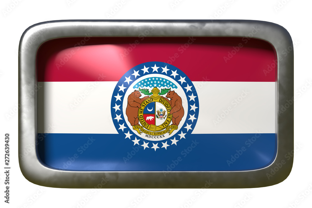 3d rendering of Missouri State flag 3d rendering of Missouri State flag
