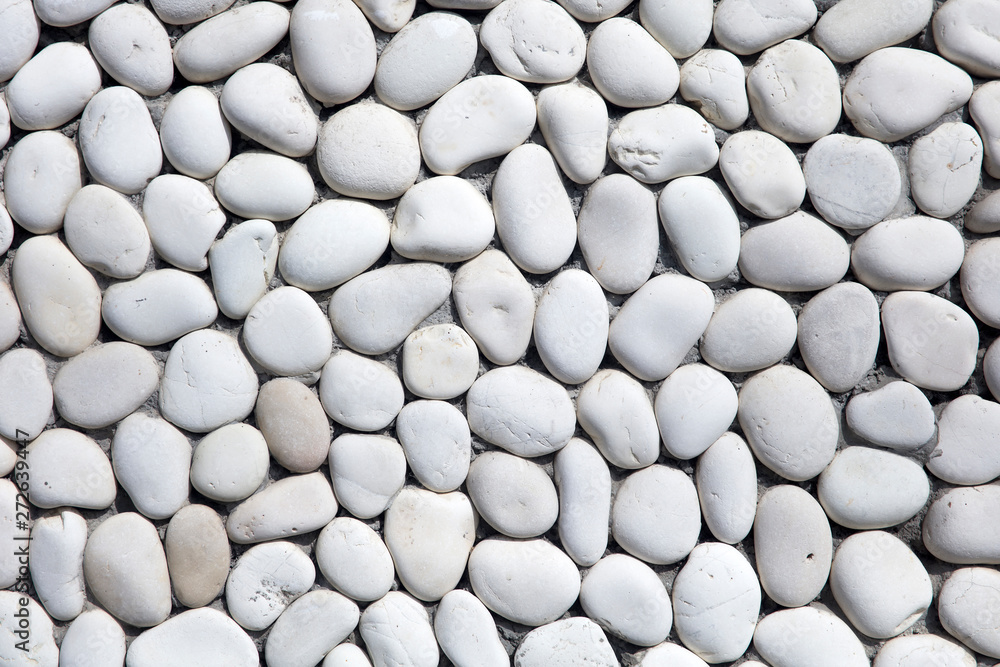White pebbles stone texture and background - obrazy, fototapety, plakaty 