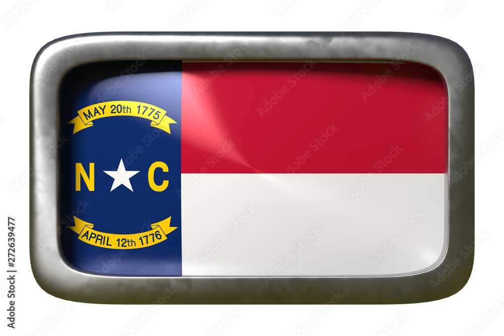 3d rendering of North Carolina State flag 3d rendering of North Carolina State flag