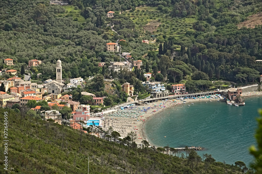 Town of Levanto seen from the hills, near the Cinque Terre. You