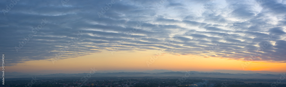 Beautiful panoramic sunset sky background Beautiful panoramic sunset sky background