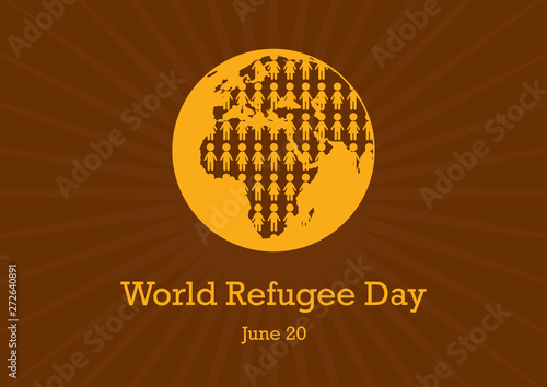 World Refugee Day vector. Overpopulated planet vector illustration. Stylized Planet Earth vector illustration. Important day