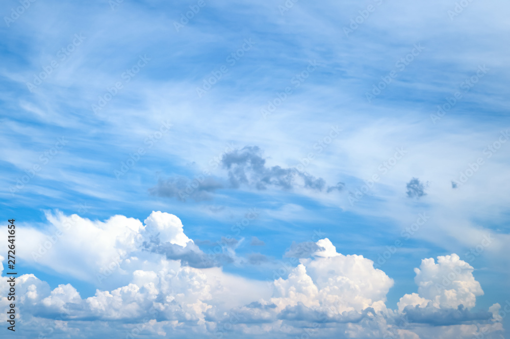 Blue sky with white and gray clouds. Blue sky with white and gray clouds.