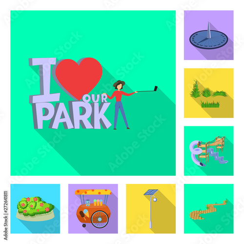 Isolated object of urban and street logo. Set of urban and relaxation stock vector illustration.