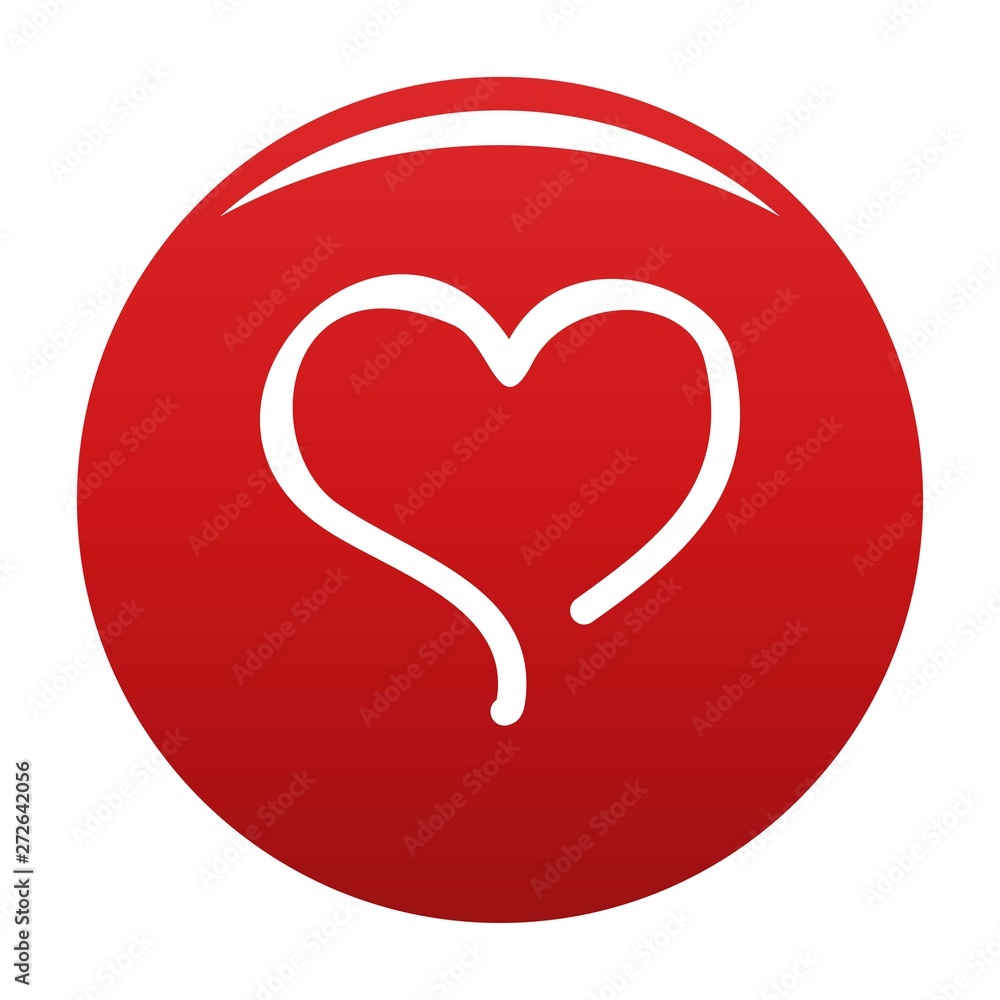 Sketch heart icon. Simple illustration of sketch heart vector icon for any design red