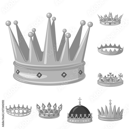 Isolated object of jewel and vip symbol. Set of jewel and nobility stock vector illustration.