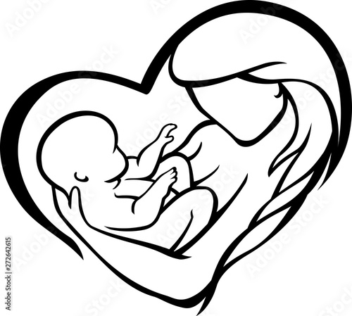 Abstract Mothers Love Line Art, for Mother's Day