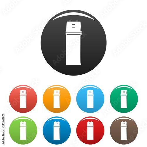Electric starter icons set 9 color vector isolated on white for any design