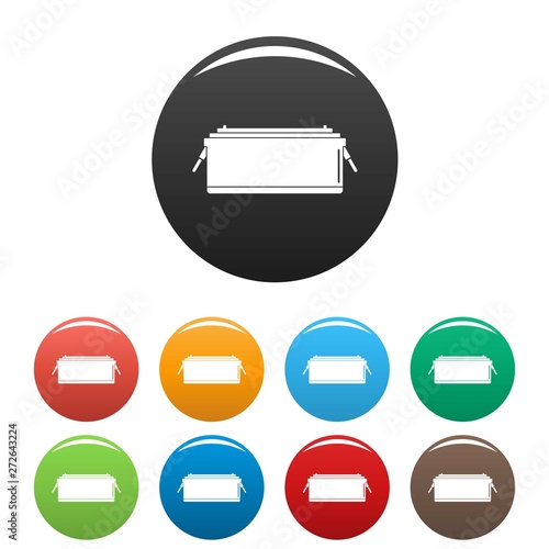 24 volt car battery icons set 9 color vector isolated on white for any design