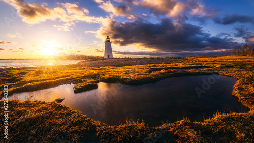 sunset by black rock Lighthouse