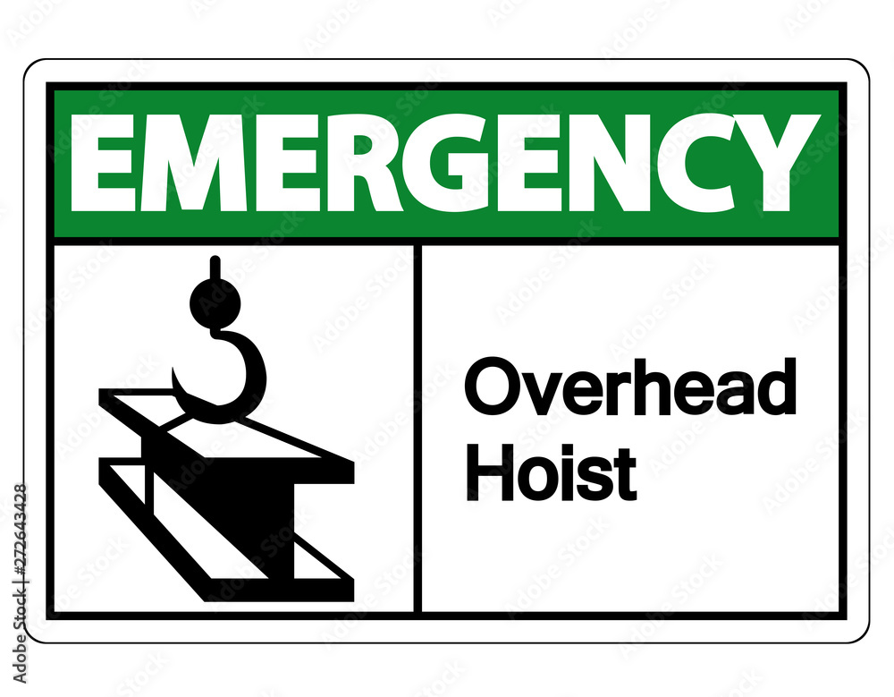 Emergency Overhead Hoist Symbol Sign Isolate On White Background,Vector Illustration Emergency Overhead Hoist Symbol Sign Isolate On White Background,Vector Illustration