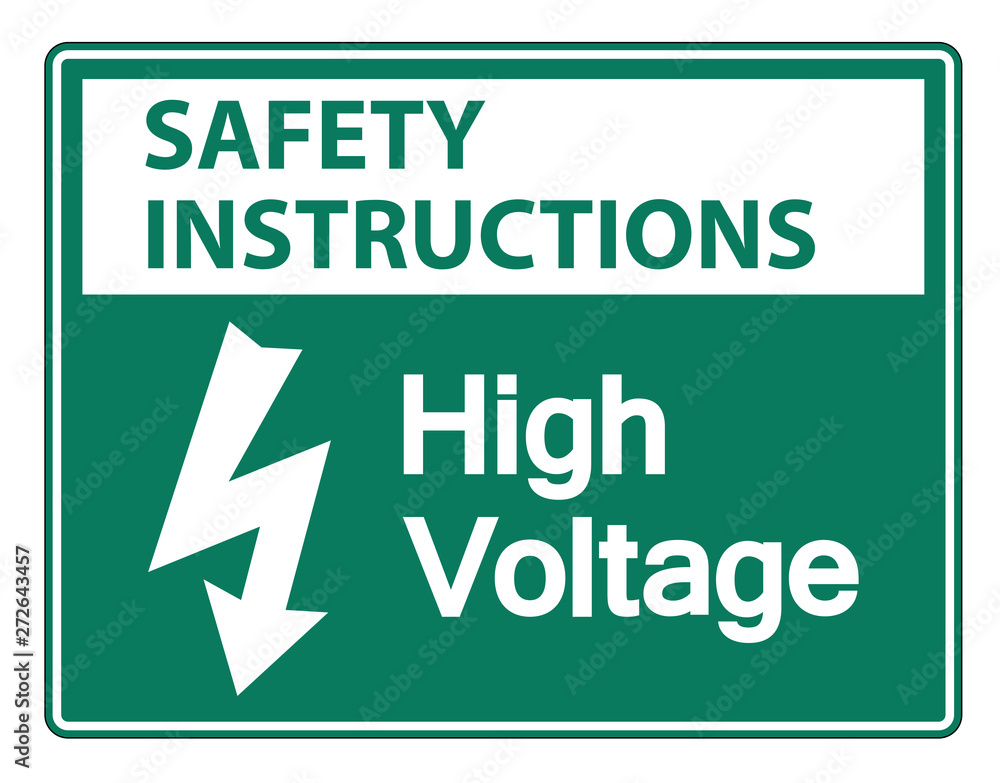 Safety instructions high voltage sign Isolate On White Background,Vector Illustration