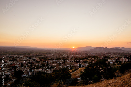 Sunset view from Mirador de San Miguel  Granada  Spain
