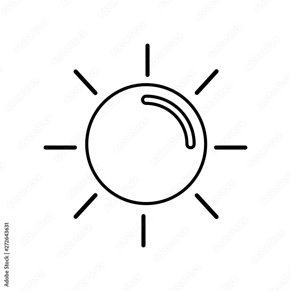 Sunny icon. Element of Whether for mobile concept and web apps icon. Outline, thin line icon for website design and development, app development Sunny icon. Element of Whether for mobile concept and web apps icon. Outline, thin line icon for website design and development, app development