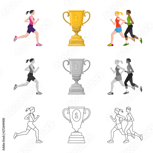 Vector design of sport  and winner logo. Collection of sport  and fitness  stock vector illustration.