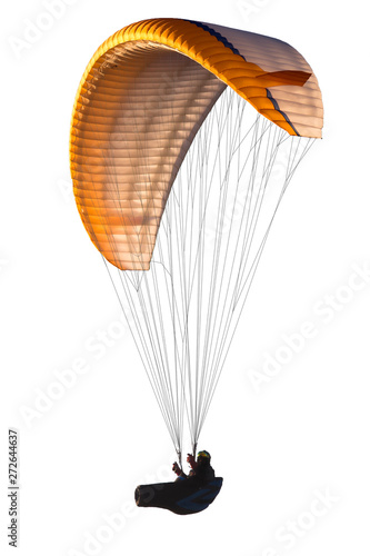 Beautiful paraglider in flight. isolated