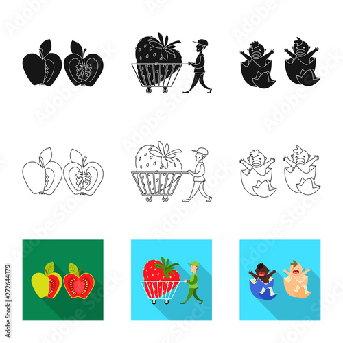 Vector illustration of test and synthetic logo. Collection of test and laboratory stock vector illustration.