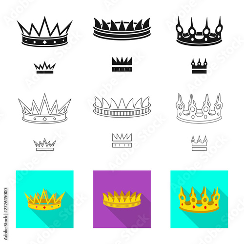 Isolated object of medieval and nobility sign. Collection of medieval and monarchy vector icon for stock.