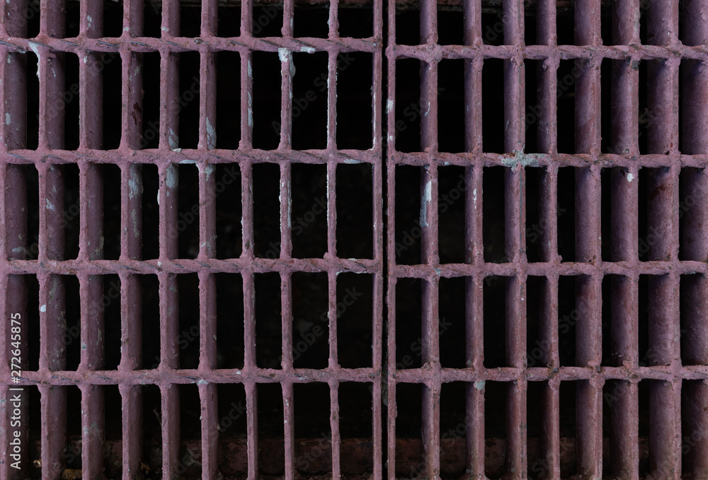 Metal grid on the waterspout Metal grid on the waterspout