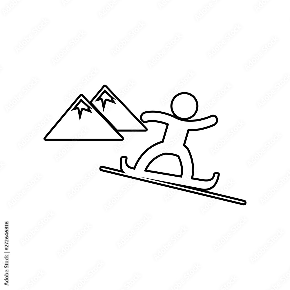 Snowboarder icon. Element of winter for mobile concept and web apps icon. Outline, thin line icon for website design and development, app development