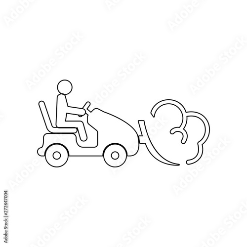 snow tractor with snowdrift in plow icon. Element of winter for mobile concept and web apps icon. Outline, thin line icon for website design and development, app development