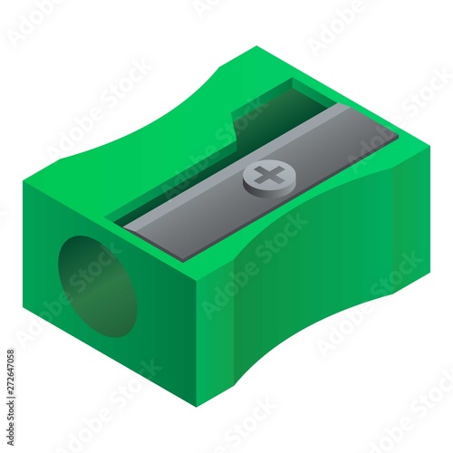 Plastic sharpener icon. Isometric of plastic sharpener vector icon for web design isolated on white background